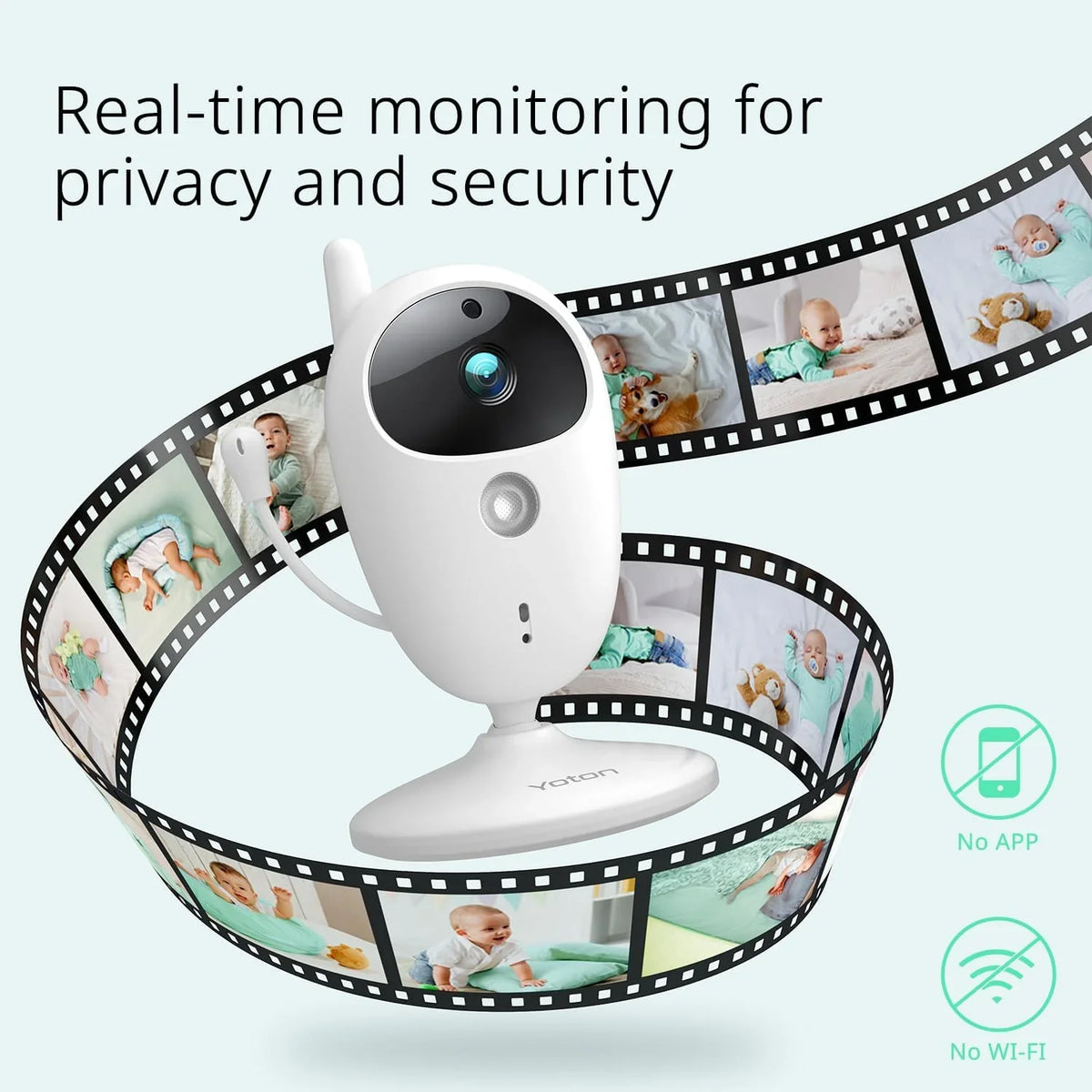 Yoton Baby Monitor with Camera, 3.5-inch LCD Display Home Security, 2.4GHz Wireless Digital Transmission, VOX Mode, Temperature Sensor, Night Vision, 8 Lullabies, Two Way Talk