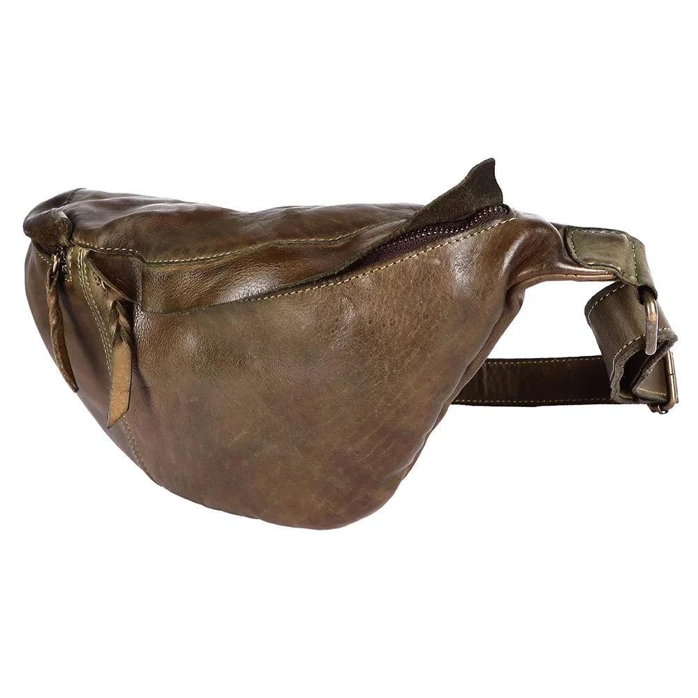 NM Never Mind Nmbgm150C Fanny Pack Vintage Handmade Genuine Cowhide Leather Women Bag Western Handbag Purse