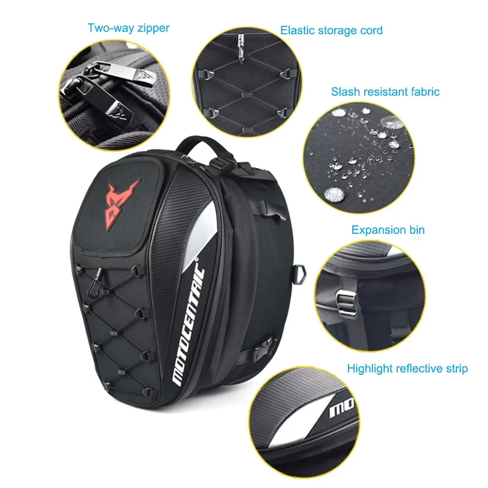 Motorcycle Seat Bag Dual Use Motorbike Luggage Storage Bags Grey
