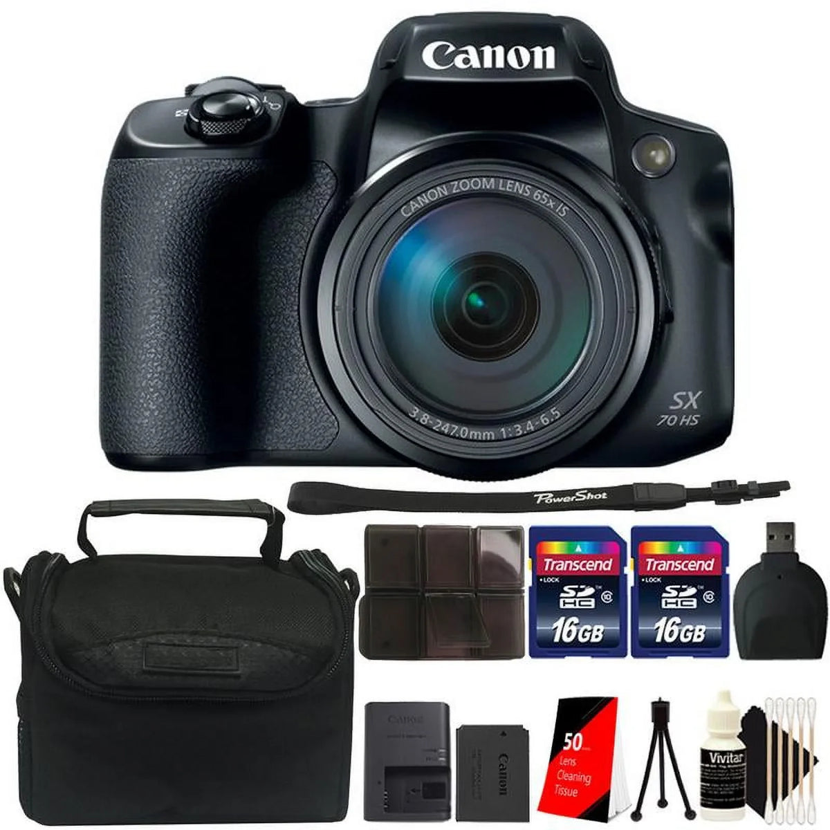 PowerShot SX70 HS 4K Wi-Fi Digital Camera wth Full Accessory Bundle