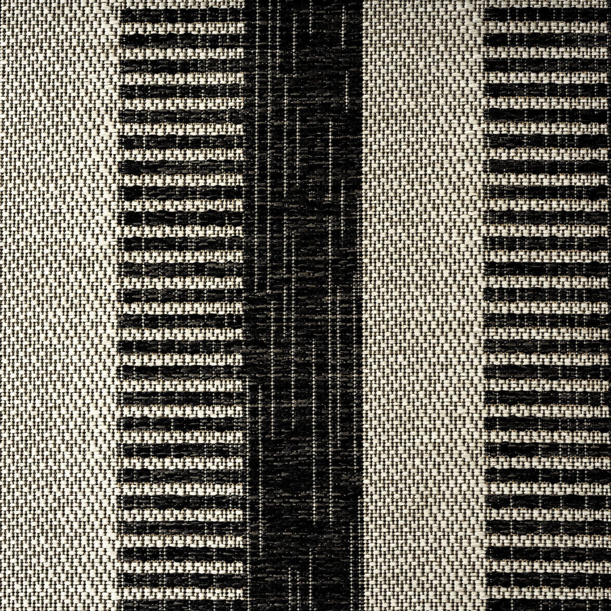 Nicole Miller New York Patio Country Charlotte Modern Striped Indoor/Outdoor Area Rug, Black/Grey, 5'2"x7'2"