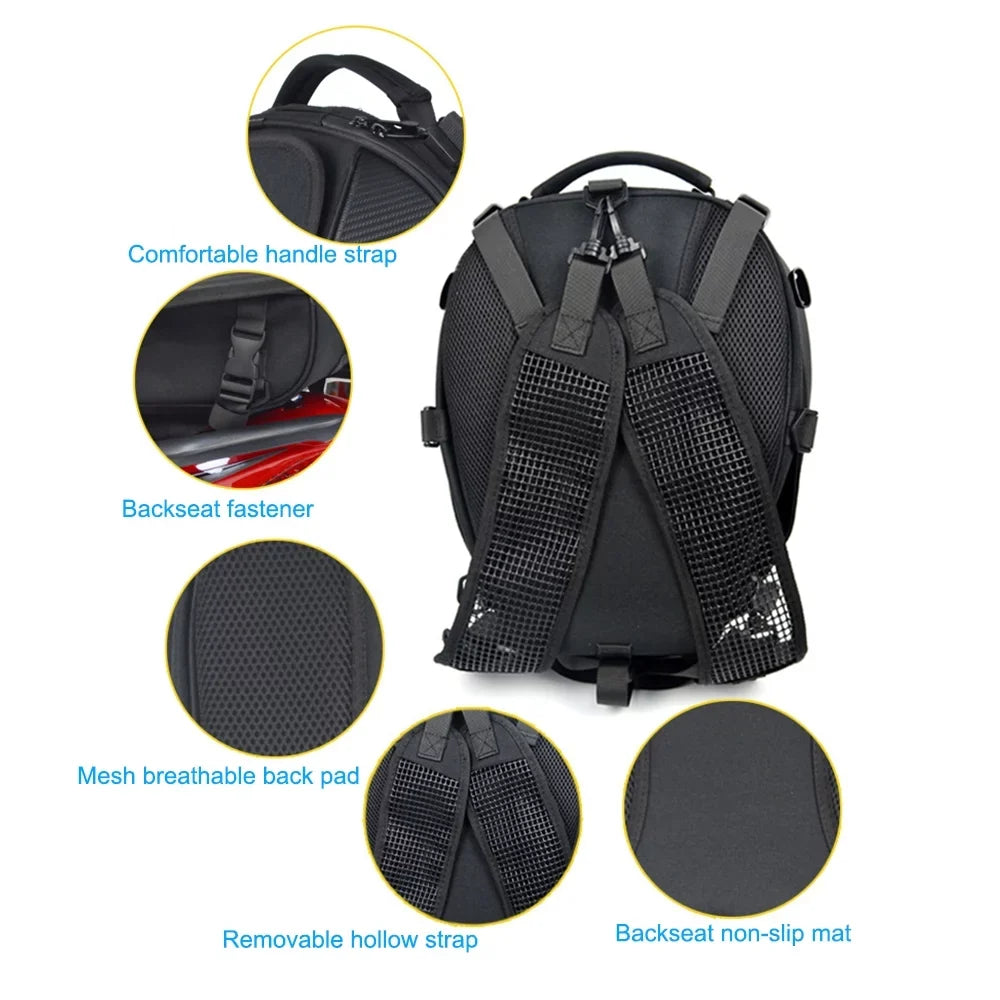 Motorcycle Seat Bag Dual Use Motorbike Luggage Storage Bags Grey