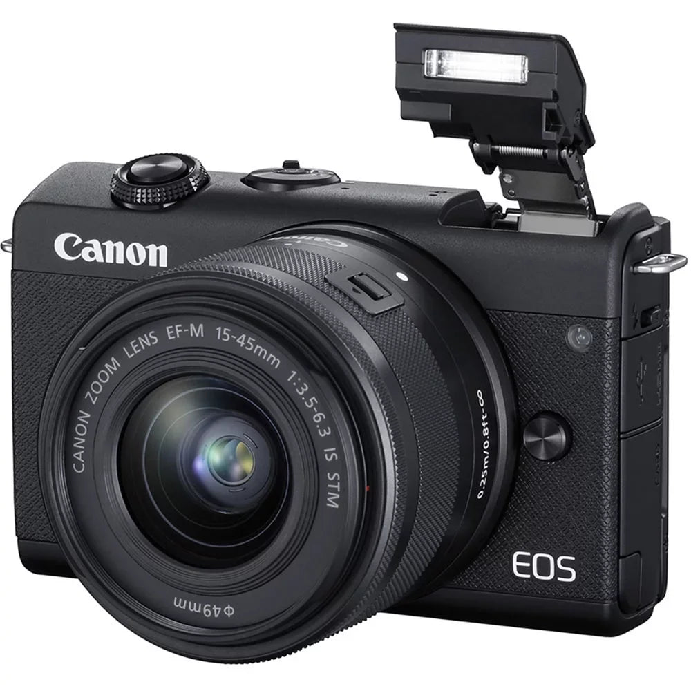 EOS M200 Mirrorless Digital Camera with 15-45mm Lens (Black) + 128GB Kit