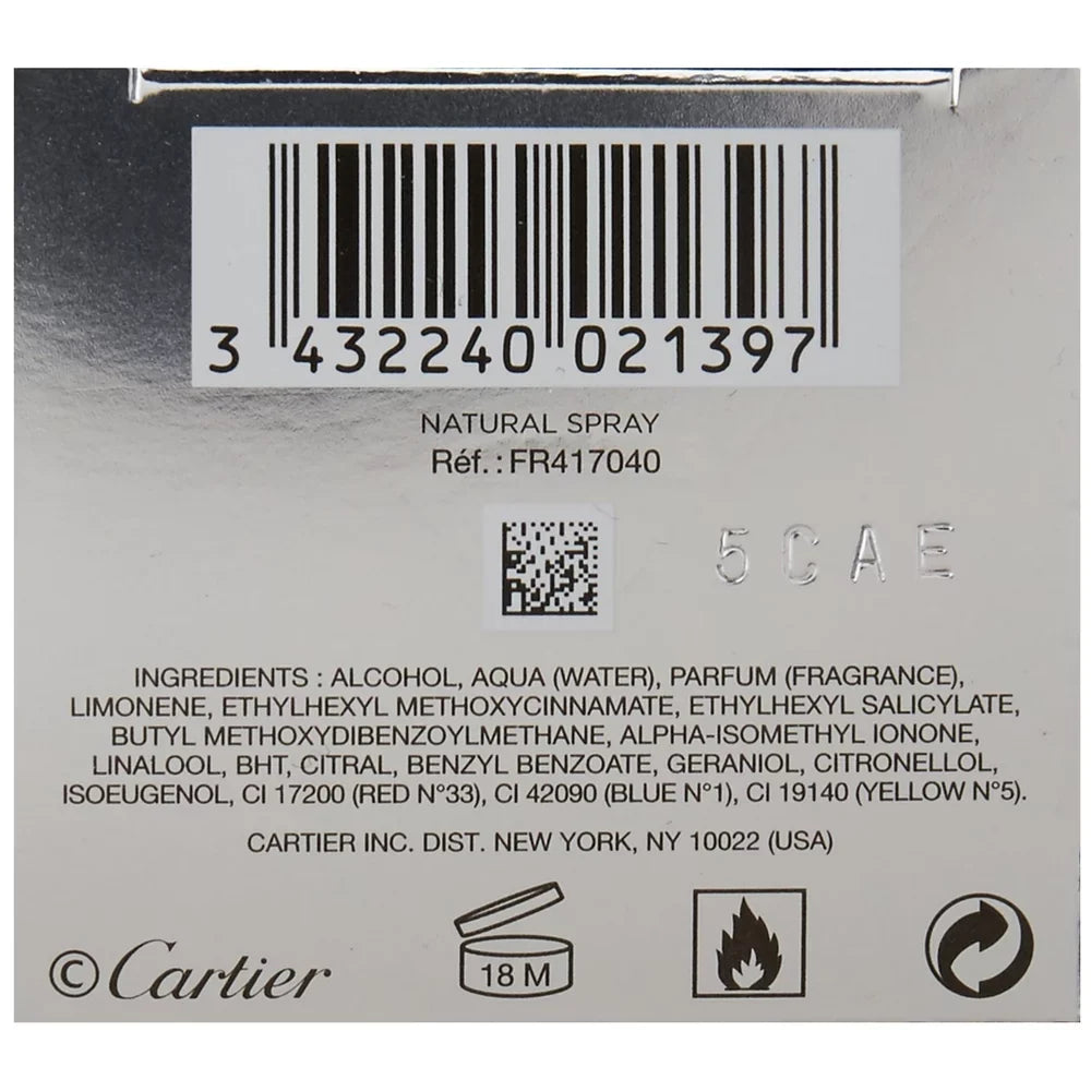 Cartier Roadster EDT Spray, 3.3 oz