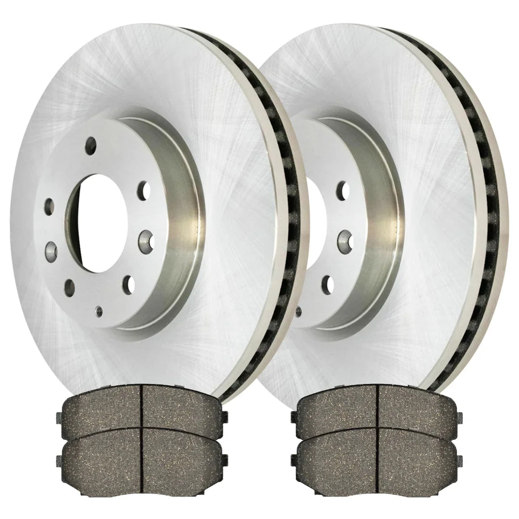 AutoShack Front Brake Rotors and Ceramic Pads Kit Driver and Passenger Side Replacement for 2007 2008 2009 2010 2011 2012 Mazda CX-7 2.3L 2.5L AWD FWD
