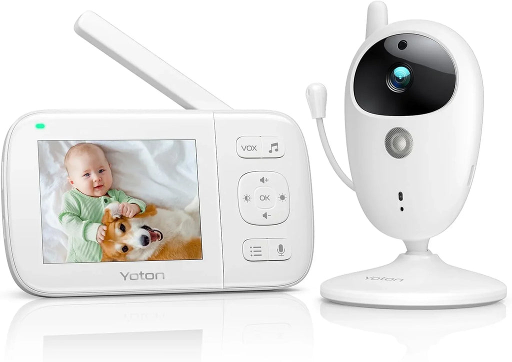 Yoton Baby Monitor with Camera, 3.5-inch LCD Display Home Security, 2.4GHz Wireless Digital Transmission, VOX Mode, Temperature Sensor, Night Vision, 8 Lullabies, Two Way Talk