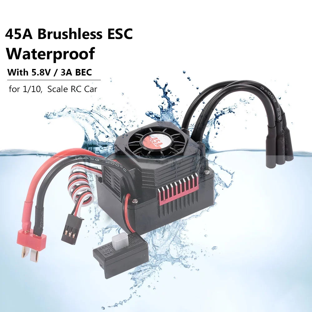 Eccomum SURPASS HOBBY F540 4370KV Brushless Motor Fluid 45A ESC with BEC for 1/10 RC Car Truck