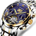 POEDAGAR Men Watch Top Brand Luxury Automatic Mechanical Watches Liquid Luminous Business Stainless Stain Men's Wristwatch