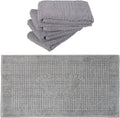 4 Pack Cotton Bath Mat Set For Bathroom Floor Towel - Turkish Bath Mat Set Of 4-100% Cotton Reversible Washable Absorbent Feet Towel 18 X 34 Inches Grey
