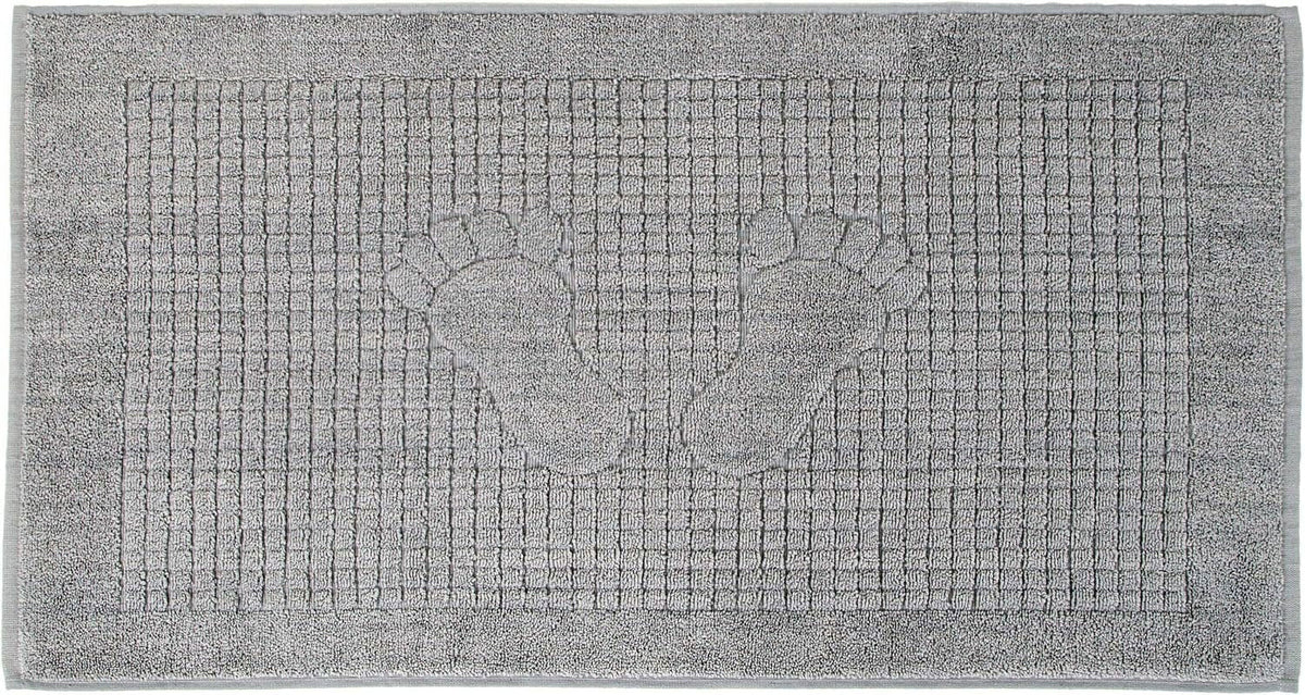 4 Pack Cotton Bath Mat Set For Bathroom Floor Towel - Turkish Bath Mat Set Of 4-100% Cotton Reversible Washable Absorbent Feet Towel 18 X 34 Inches Grey