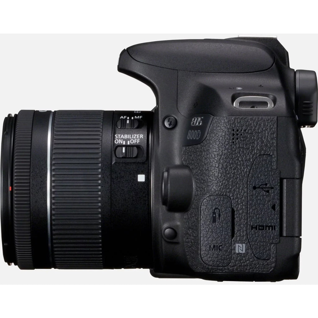 EOS 800D 24.2 Megapixel Digital SLR Camera with Lens, 0.71", 2.17", Black