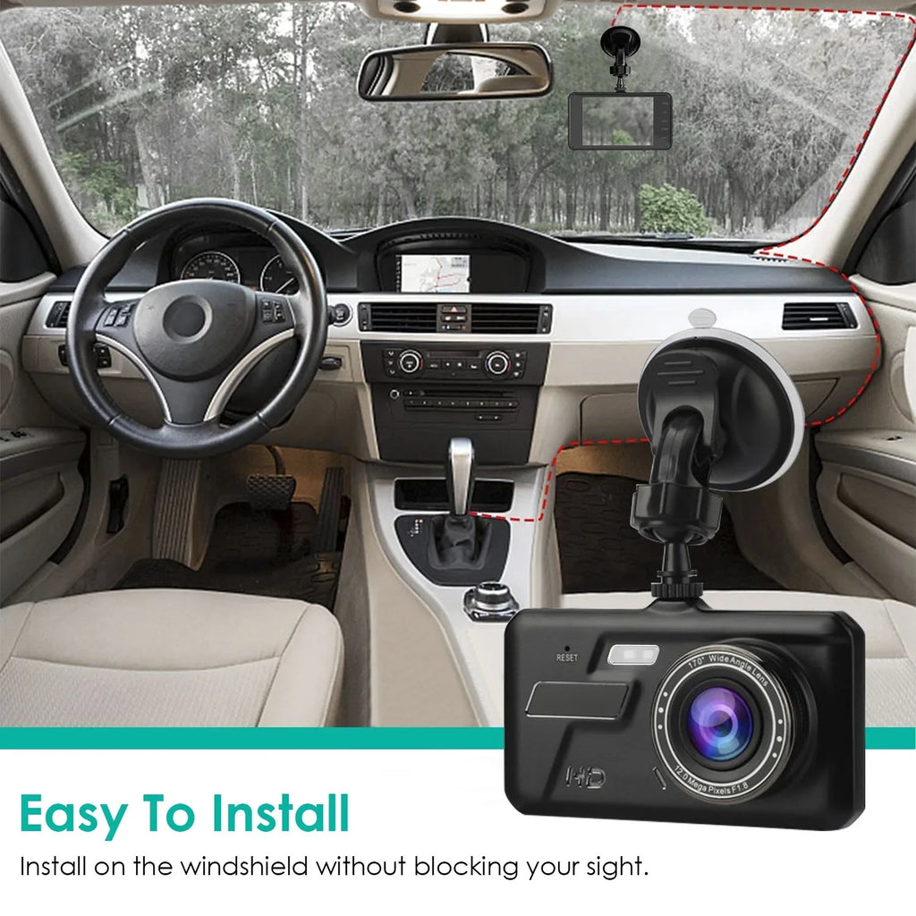 Front and Rear 1080P Dashcams for Cars iMounTEK Dual Dash Cam with 4in Touch IPS Display Car Camera Driving Recorder for Taxi