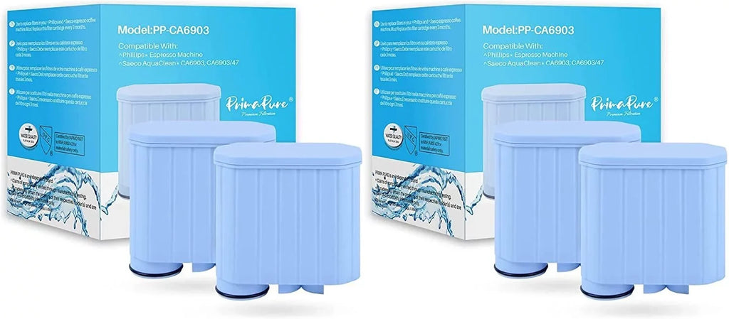 4-Pack PrimaPure Espresso Coffee Machine Fluid Filter Replacement For Philips Saeco AquaClean CA6903 Certified To NSF / ANSI 42 by IAPMO R&T