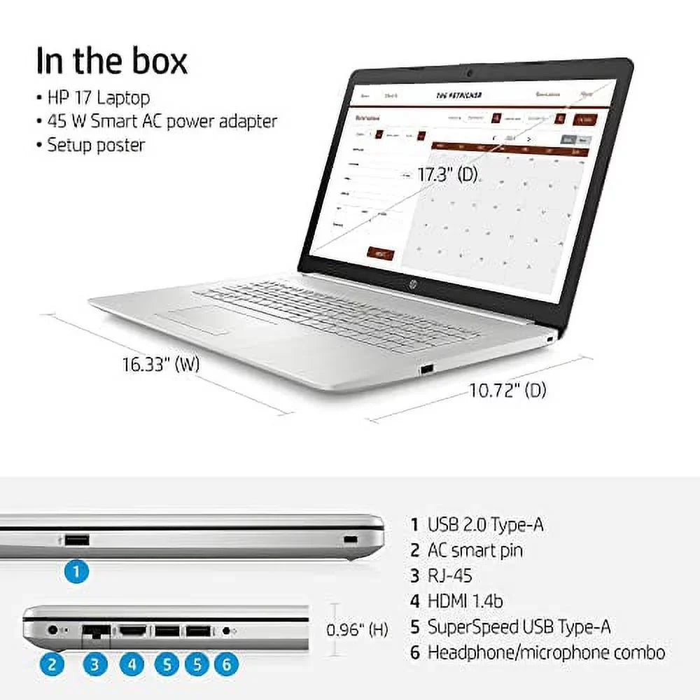 2022 High Capability Business Portable computer - 17.3inch FHD IPS - i5-1135G7 4-Core - Iris Xe Graphics - 16GB DDR4 - 512GB SSD Silver 16GB RAM | 512GB SSD 17-BY4000 17-BY4000
