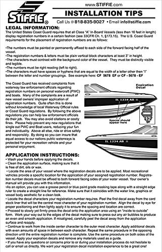 STIFFIE Techtron Yellow/Navy 3" Alpha-Numeric Identification Custom Kit Registration Numbers & Letters Marine Stickers Decals for Boats & Personal Liquid PWC