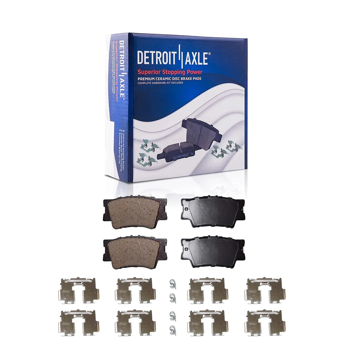 Detroit Axle - Brake Kit for 2012-2017 Toyota Camry 2013-2018 Avalon Lexus ES350 ES300h Drilled & Slotted Disc Brake Rotors 2014 2015 2016 Ceramic Brakes Pads Front & Rear Replacement