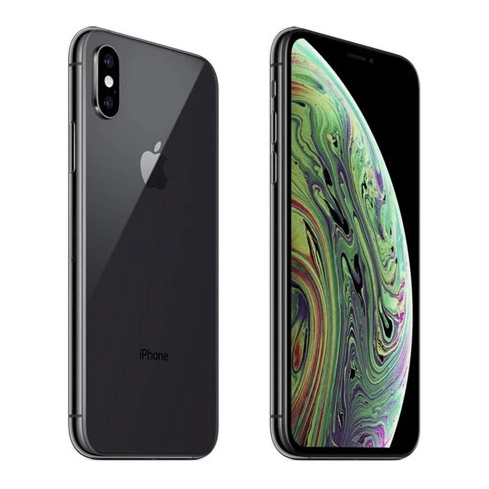 Restored iPhone XS Max A1921 (Fully Unlocked) 64GB Space Gray (Grade A) w/ Wireless Earbuds (Refurbished)