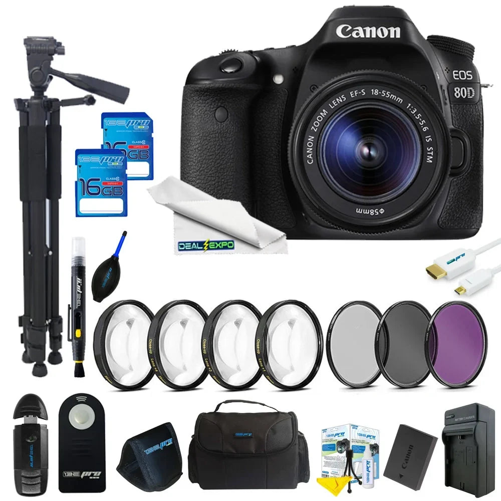 EOS 80D DSLR Camera with 18-55mm Lens + 16GB Expo Advanced Kit