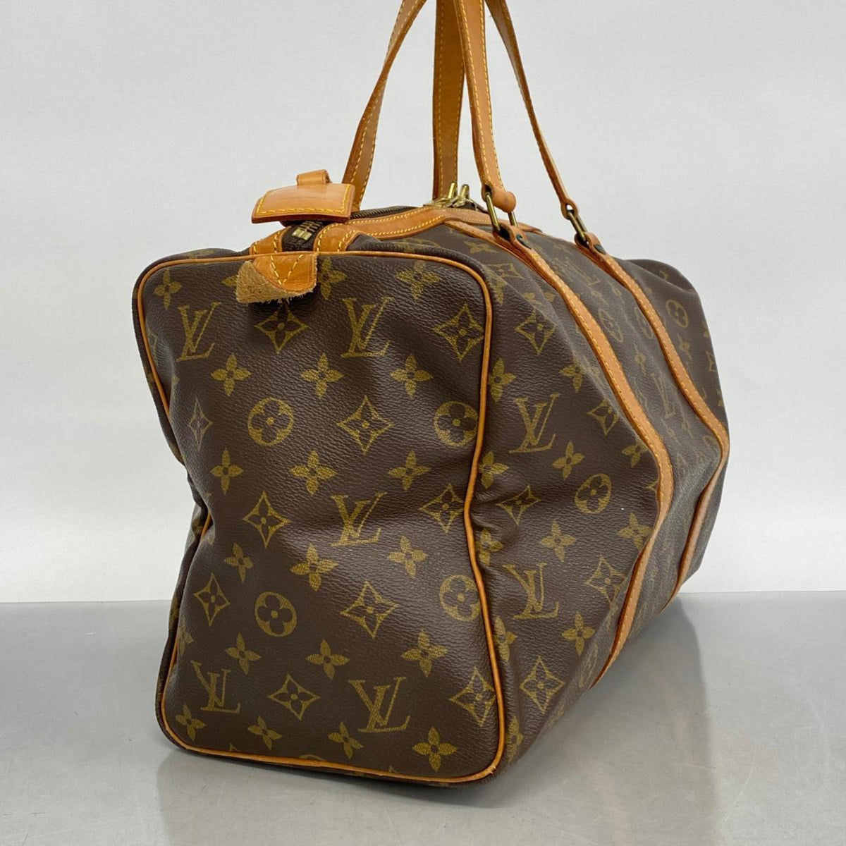 Pre-Owned Louis Vuitton Boston Bag Monogram Saxe Souple 35 M41626 Brown Men's Women's (Good)