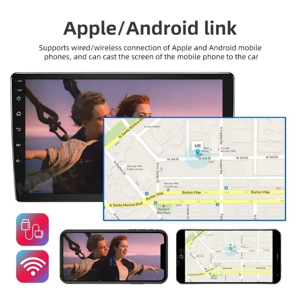 2+32G for Honda Accord 2003 to 2007 Wireless Carplay Android Auto Mirror Link 10.1'' Monitor Car Stereo Radio Android 13 Bluetooth GPS Wifi Hifi, AHD Backup Camera