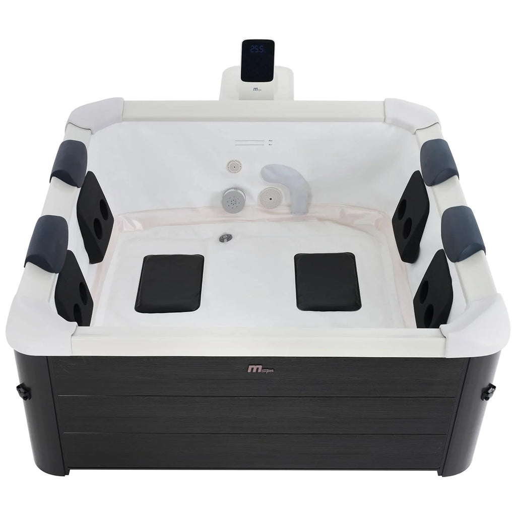 MSpa Oslo 6 Person Squared Hot Tub with Hydro Massage Jets Plus & LED Strip