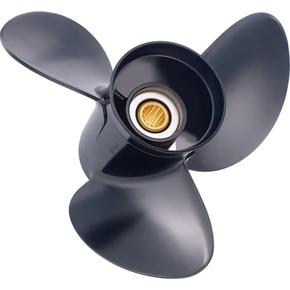 New Stainless Steel Propeller Compatible With 8-20Hp Yamaha 2 Stroke 8 Spline 15 2 Stroke 8 Spline 9.9 2010 2011 2012 2013 2014 2015 2016 2017 2018 2019 2020 2021 Part Number 3121-093-09 Diameter 9.25