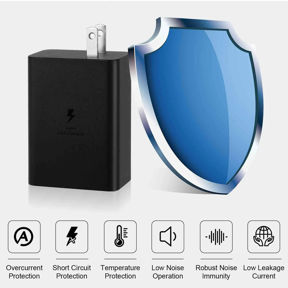65W Fast Travel Charger with 3 Ports - USB & Dual USB-C High-Speed Charging for ZTE Axon 30 5G/Blade V30/nubia Red Magic 6R/Axon 30 Ultra 5G/Axon 30 Pro 5G iPhone, Galaxy, Portable computer Phones