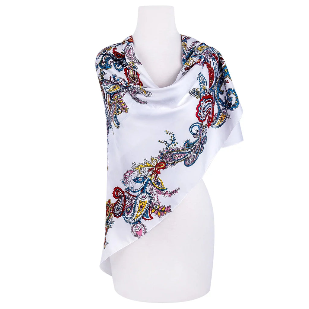 STP GOODS Evening Shawl and Wrap for Women Magic Land Silk Shawl 39x39” (100x100 cm) Travel Scarf Tops Fashion Shawl for Wedding