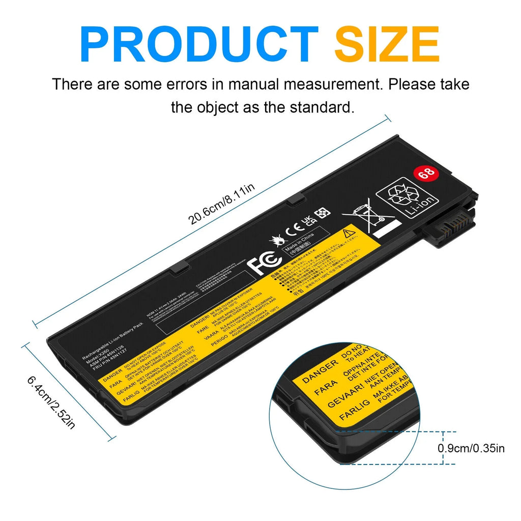 Battery For ThinkPad L450 T470P L470 T560 T440 T460 45N1130 45N1125 24Wh