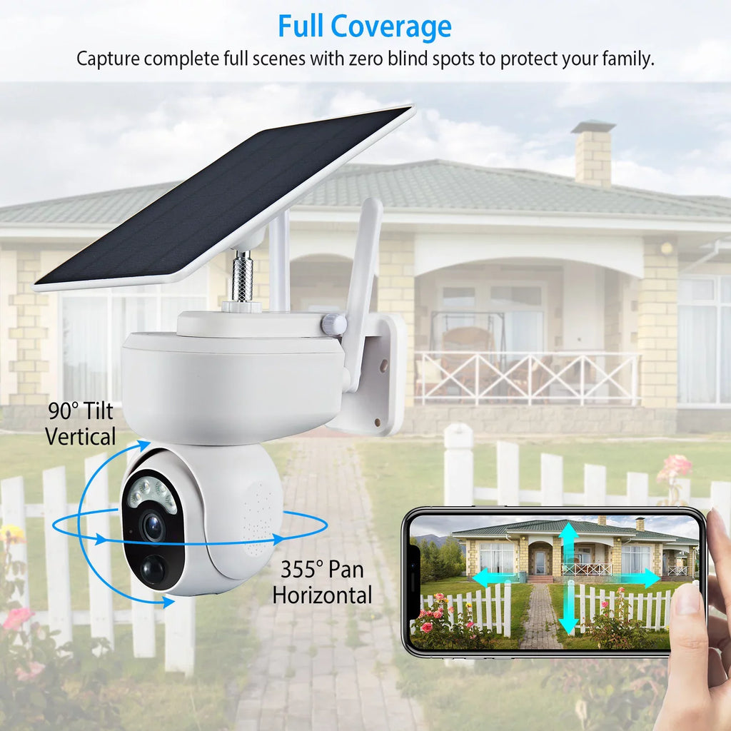 Solar WIFI Security Camera iMounTEK Wireless 1080P Color Flood Light Night Vision Battery Powered Surveillance Camera Human Detection Siren 2-Way Audio for Home Outdoor